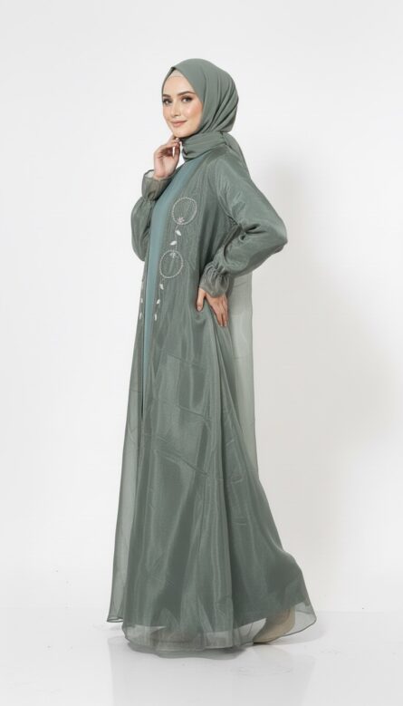 Summer Open Front Abaya - Image 3